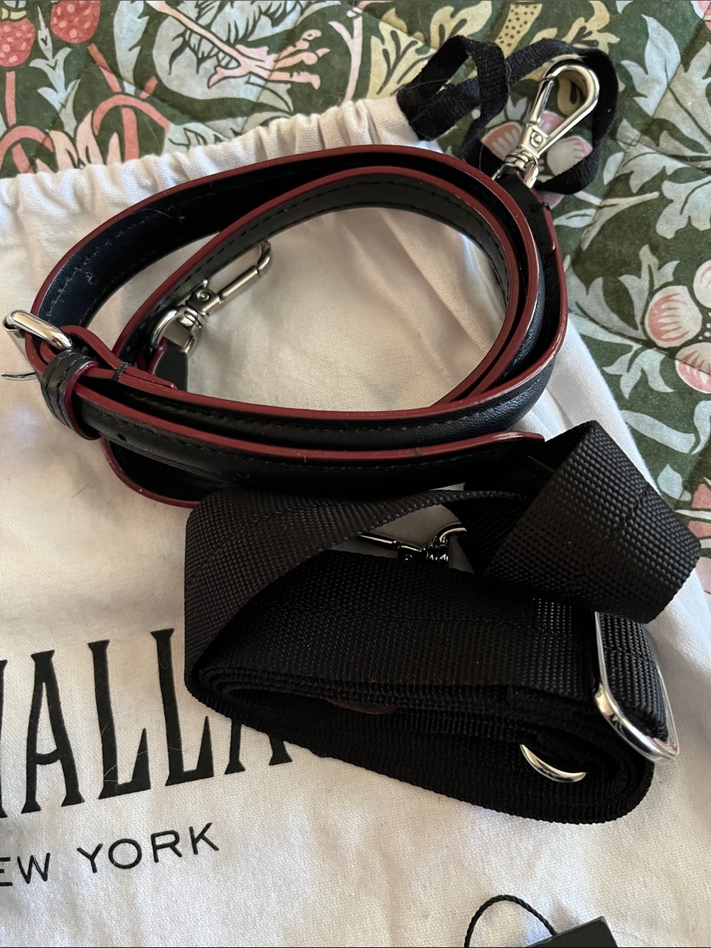 MZ Wallace Mini Crosby Black Quilted Floral Mini Crossbody - Picture 10 of 11